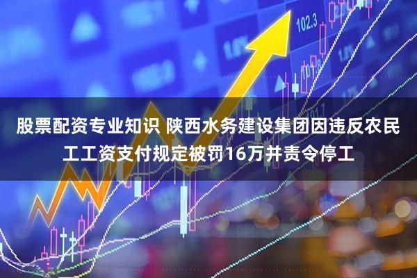 股票配资专业知识 陕西水务建设集团因违反农民工工资支付规定被罚16万并责令停工